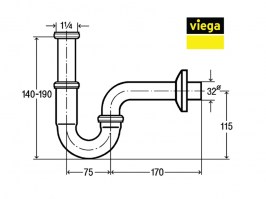 MEDIDAS SIFON CURVO PARA LAVABO VIEGA